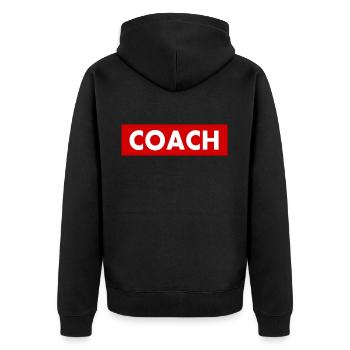 Coach - Unisex Premium Organic Zip Hoodie - black - Back - Nico (187cm)