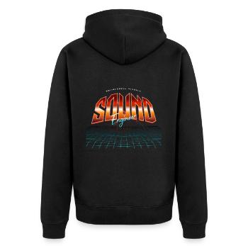 Sound Engineer - Unisex Premium Bio Zip Hoodie - Schwarz - Hinten - Nico (187cm)