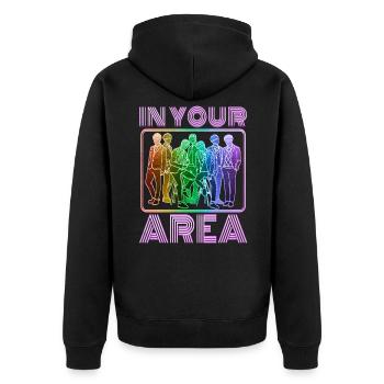 KPop Area Group KPop KDrama Fan Geschenkidee - Unisex Premium Bio Zip Hoodie - Schwarz - Hinten - Nico (187cm)