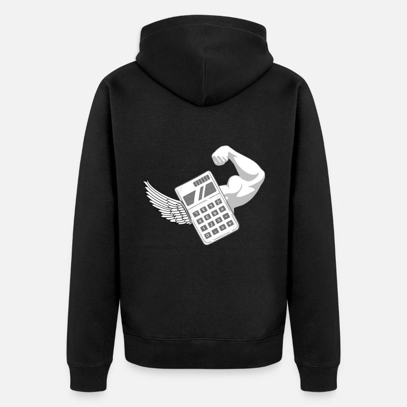 Taschenrechner - Unisex Premium Bio Zip Hoodie - Schwarz