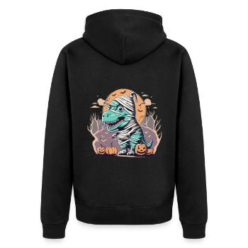 Tyrannosaurus Trex Halloween - Unisex Premium Bio Zip Hoodie - Schwarz - Hinten - Nico (187cm)