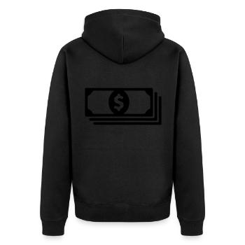 Symbole d’argent liquide - Veste à capuche bio Premium Unisexe - noir - Dos - Nico (187cm)