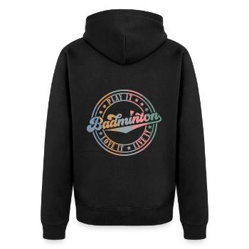 Badminton (Play It - Love It - Live It - Edition) - Unisex Premium Organic Zip Hoodie - black - Back - Nico (187cm)