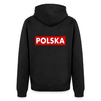 Pologne - Veste à capuche bio Premium Unisexe - noir - Dos - Nico (187cm)