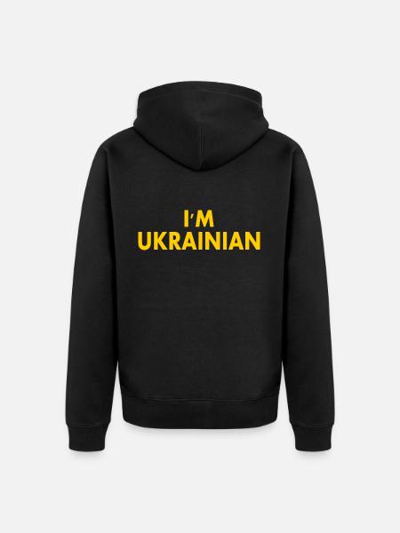 Im ukrainian - Unisex Premium Organic Zip Hoodie - black