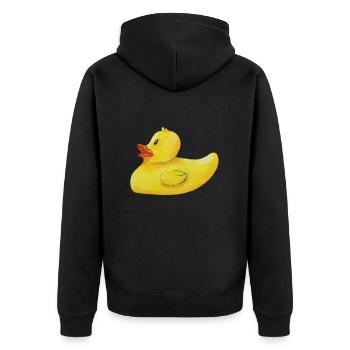 Canard grinçant Canard de bain Canard en caoutchouc Canard mignon - Veste à capuche bio Premium Unisexe - noir - Dos - Nico (187cm)