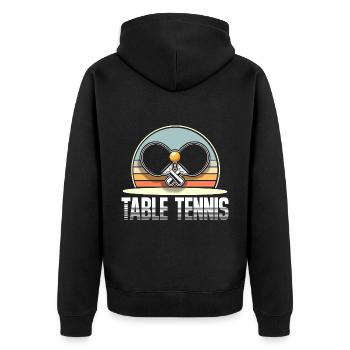 Table tennis - Unisex Premium Organic Zip Hoodie - black - Back - Nico (187cm)