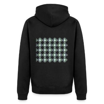 MANDELA PATTERN 3 150 - Unisex Premium Organic Zip Hoodie - black - Back - Nico (187cm)