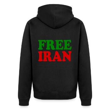 Free iran - Veste à capuche bio Premium Unisexe - noir - Dos - Nico (187cm)