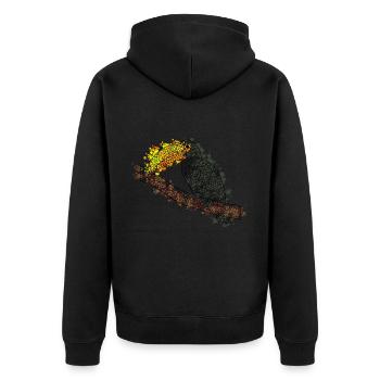 Toucann GeomeTRIX - Unisex Premium Bio Zip Hoodie - Schwarz - Hinten - Nico (187cm)