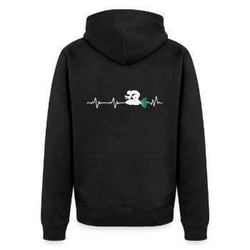 Fahrrad Rettich Herzschlag Rennrad Sport Radi Cool - Unisex Premium Bio Zip Hoodie - Schwarz - Hinten - Nico (187cm)