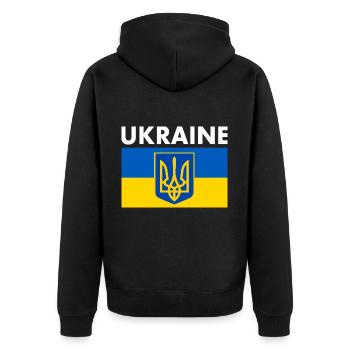 Ukraine - Veste à capuche bio Premium Unisexe - noir - Dos - Nico (187cm)
