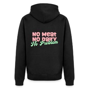 Pas de viande, pas de produits laitiers, pas de problème, végétalien - Veste à capuche bio Premium Unisexe - noir - Dos - Nico (187cm)