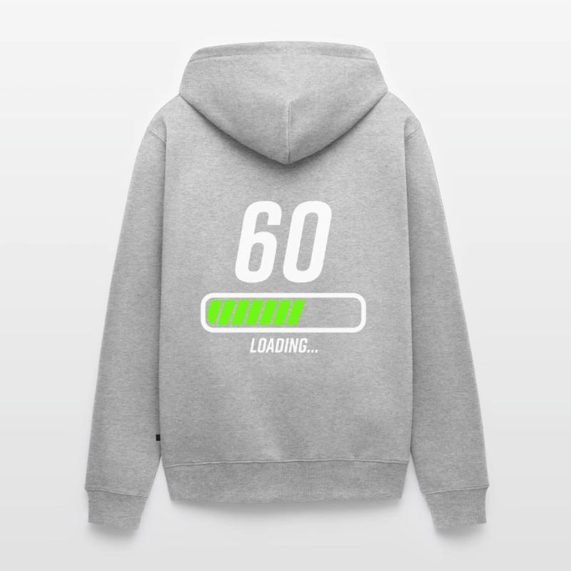 60th Birthday Loading Loading Beam Unisex Premium Organic Zip Hoodie