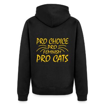 Pro choice pro feminism pro cats - Veste à capuche bio Premium Unisexe - noir - Dos - Nico (187cm)