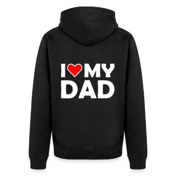 I love my dad - Veste à capuche bio Premium Unisexe - noir - Dos - Nico (187cm)