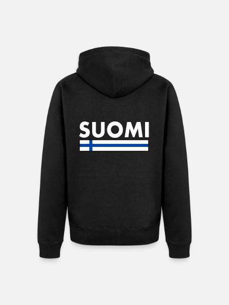 Suomi - Unisex Premium Organic Zip Hoodie - black