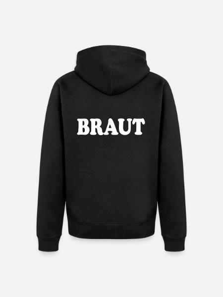 Braut - Unisex Premium Bio Zip Hoodie - Schwarz