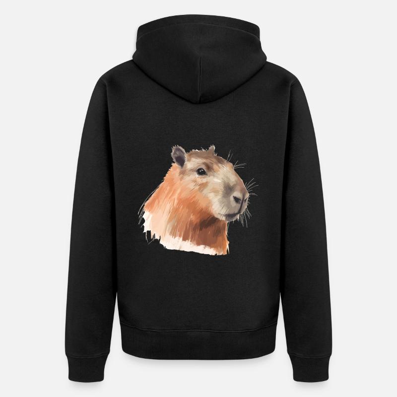 Tableau de Capybara peint - Veste à capuche bio Premium Unisexe - noir