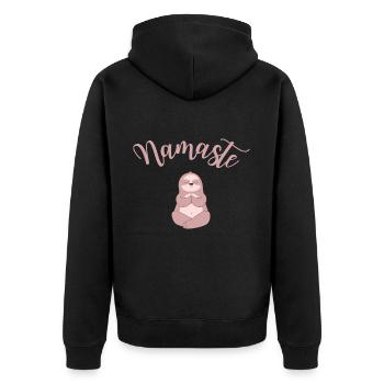 Paresseux Namaste - Veste à capuche bio Premium Unisexe - noir - Dos - Nico (187cm)