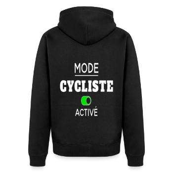 Vélo humour mode cycliste activé cadeau cyclisme - Veste à capuche bio Premium Unisexe - noir - Dos - Nico (187cm)