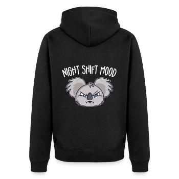 Koala Shift Worker Koala Bear Night Shift - Unisex Premium Organic Zip Hoodie - black - Back - Nico (187cm)