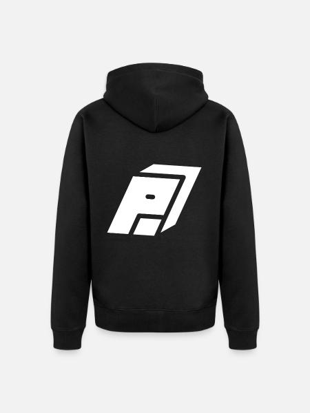 Abstract P letter - Unisex Premium Organic Zip Hoodie - black
