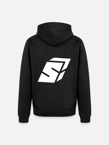 Abstract S letter - Unisex Premium Organic Zip Hoodie - black