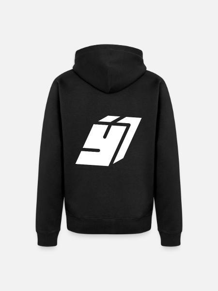 Abstract Y letter - Unisex Premium Organic Zip Hoodie - black