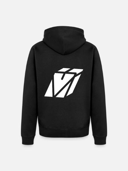 Abstract V letter - Unisex Premium Organic Zip Hoodie - black