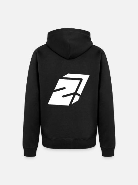 Abstract Z letter - Unisex Premium Organic Zip Hoodie - black