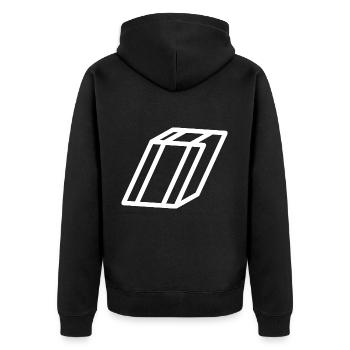 Lettre cadre I - Veste à capuche bio Premium Unisexe - noir - Dos - Nico (187cm)