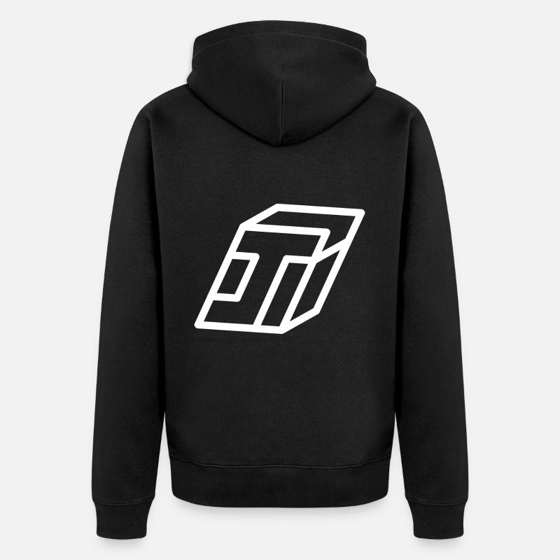 Lettre cadre J - Veste à capuche bio Premium Unisexe - noir