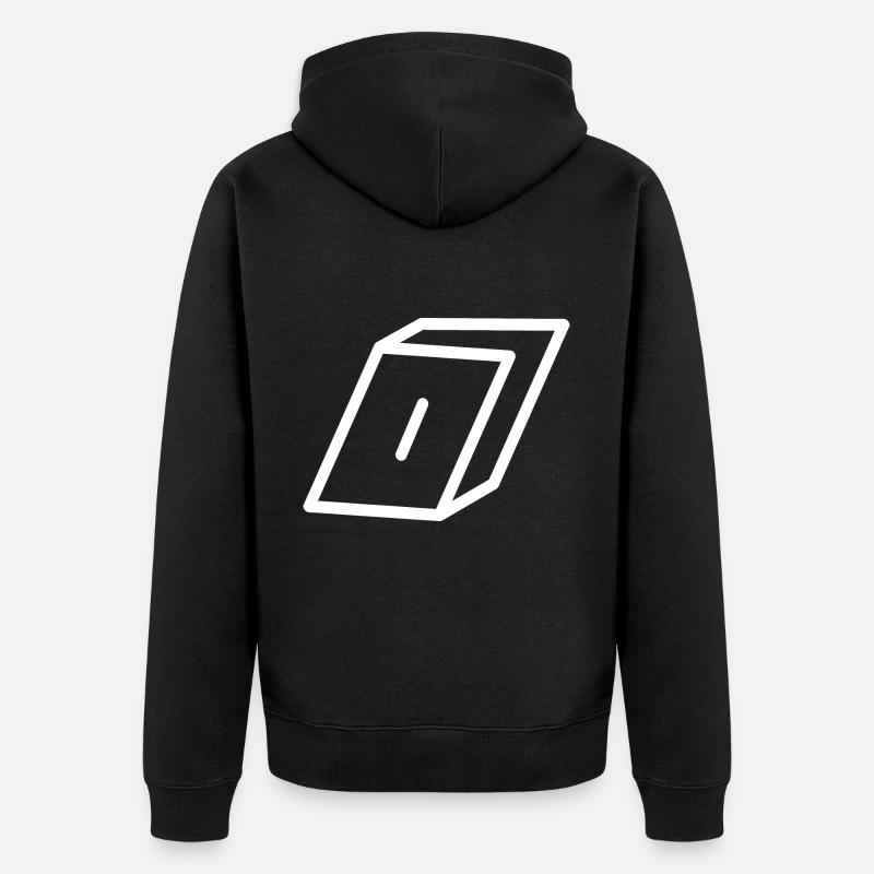 Lettre d’esquisse O - Veste à capuche bio Premium Unisexe - noir