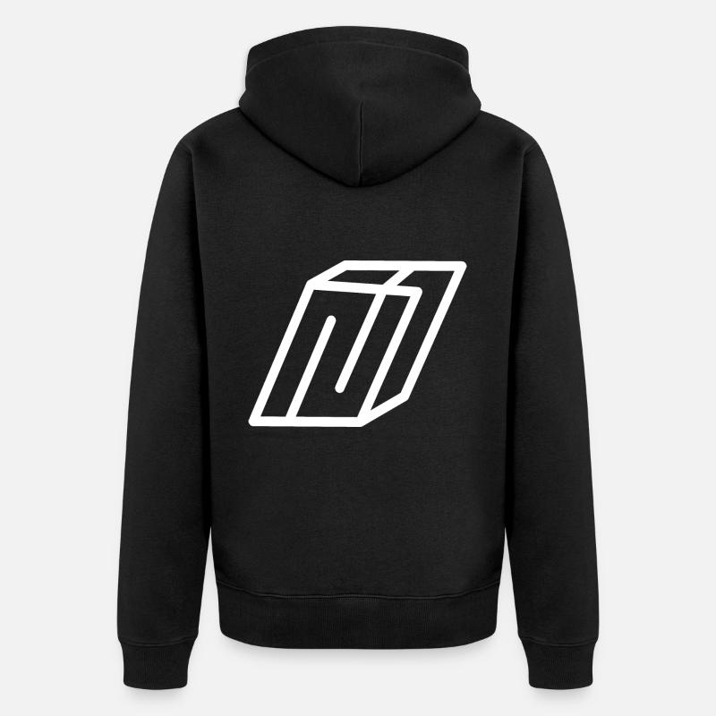 Lettre d’esquisse N - Veste à capuche bio Premium Unisexe - noir
