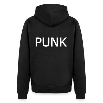 Punk - Unisex Premium Bio Zip Hoodie - Schwarz - Hinten - Nico (187cm)