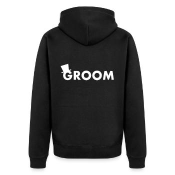 Groom - Unisex Premium Bio Zip Hoodie - Schwarz - Hinten - Nico (187cm)