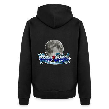 Wanne Eicke - Unisex Premium Bio Zip Hoodie - Schwarz - Hinten - Nico (187cm)