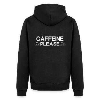 Caféine s’il vous plaît - Veste à capuche bio Premium Unisexe - noir - Dos - Nico (187cm)