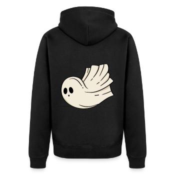 Halloween fantôme - Veste à capuche bio Premium Unisexe - noir - Dos - Nico (187cm)