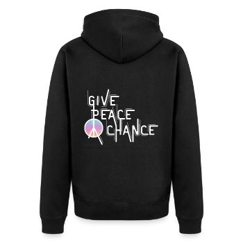 Peace, Quote, Day of Peace, Peace Sign - Unisex Premium Organic Zip Hoodie - black - Back - Nico (187cm)