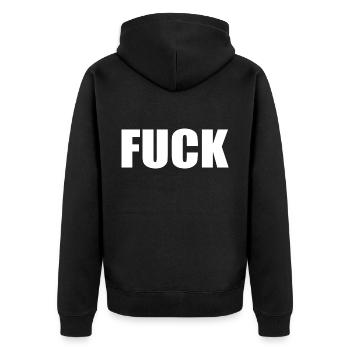 Fuck - Veste à capuche bio Premium Unisexe - noir - Dos - Nico (187cm)