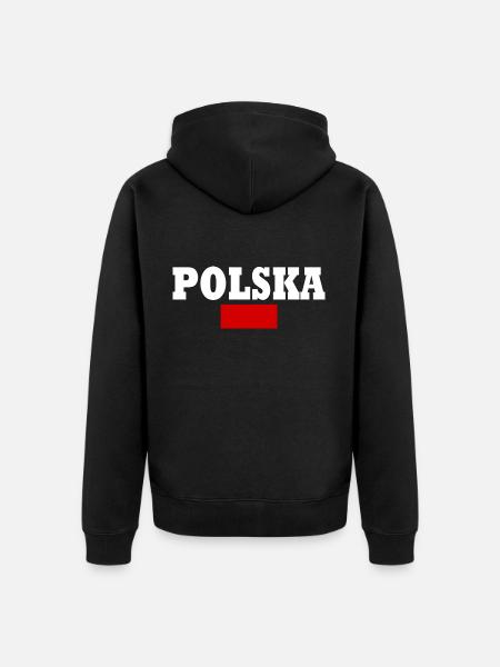 Poland - Unisex Premium Organic Zip Hoodie - black