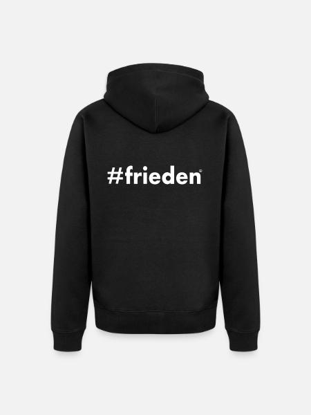Frieden - Unisex Premium Bio Zip Hoodie - Schwarz