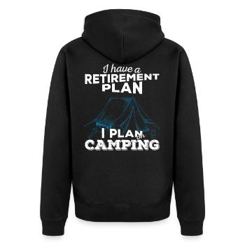 Régime de retraite de camping (lumière) - Veste à capuche bio Premium Unisexe - noir - Dos - Nico (187cm)