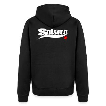 Salsero Red Star Edition - Dance Shirts - Unisex Premium Organic Zip Hoodie - black - Back - Nico (187cm)