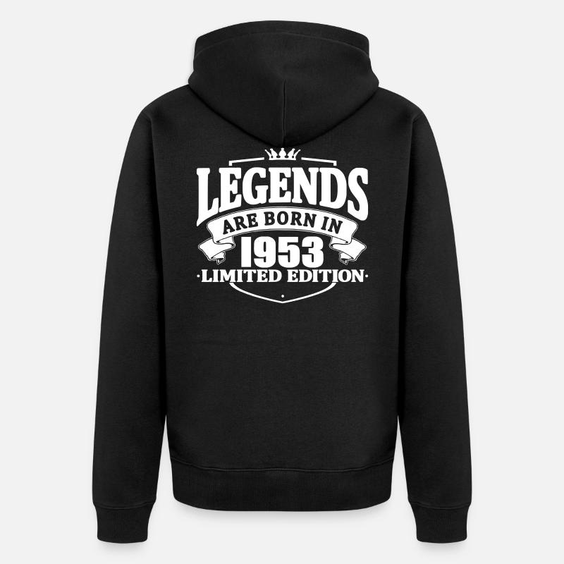 légendes sont nés en 1953 - Veste à capuche bio Premium Unisexe - noir
