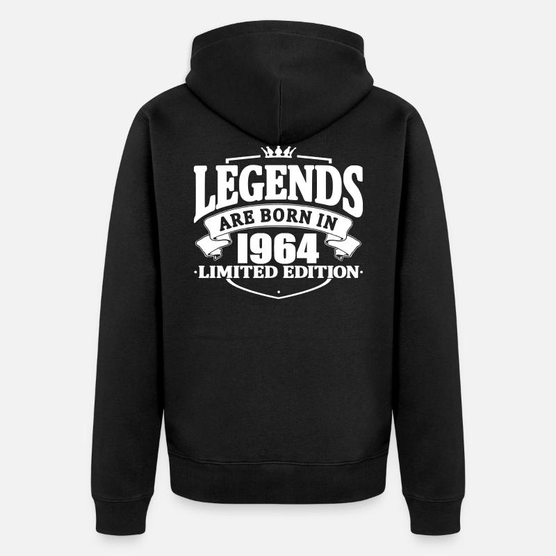 légendes sont nées en 1964 - Veste à capuche bio Premium Unisexe - noir