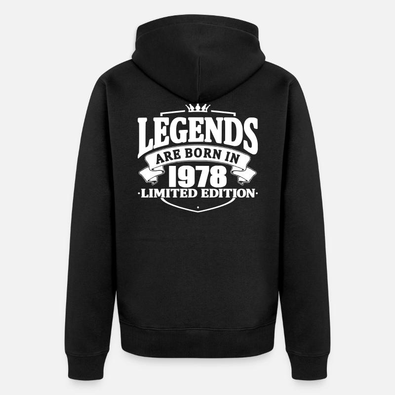 légendes sont nées en 1978 - Veste à capuche bio Premium Unisexe - noir
