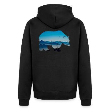 Forest dwellers Forester bear forest nature animal wilderness - Unisex Premium Organic Zip Hoodie - black - Back - Nico (187cm)